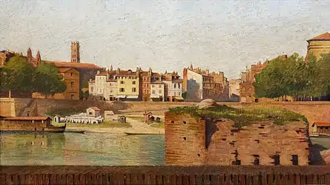 Étude des bords de Garonne avec la pile du vieux pont couvert de la Daurade (1902), huile sur toile.