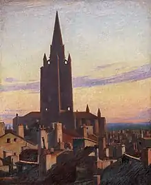 Le Clocher de l'église de la Dalbade à Toulouse, huile sur toile.