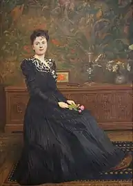 Portrait de Marguerite Ymart (future épouse), huile sur toile.