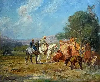 Cavaliers arabes près d'un mausolée - Henri Émilien Rousseau