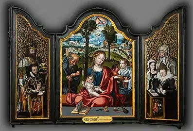 La Sainte Famille avec donateurs - Pieter Coecke van Aelst 1530
