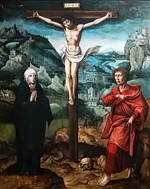 Le Christ en croix entre la Vierge et saint Jean - Albert Bouts