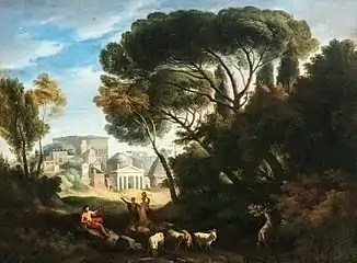 Paysage romain auteur anonyme du XVIIIe siècle