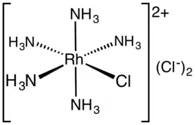 Dichlorure de pentaamminechlororhodium.