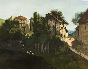 Gustave Courbet  Paysage aux lavandières