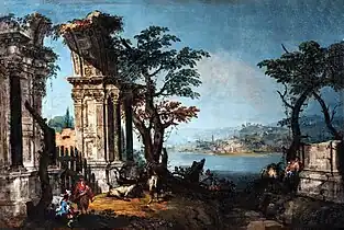 Caprice avec un arc classique et des chèvres, , Galeries de l'Académie de Venise