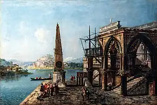 Caprice avec un édifice gothique et une obélisque, Galeries de l'Académie de Venise
