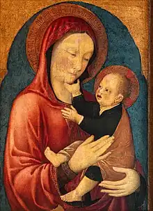 Jacopo Bellini, v. 1450. Vierge à l'Enfant. Tempera sur bois. H. 71 L. 52 cm. Gallerie dell'Accademia