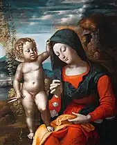 Madone à l'Enfant, cousant Galeries de l'Académie de Venise