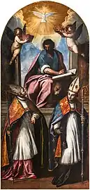 Saint Marc intronisé avec les saints Charles Borromée et Louis de Toulouse - Palma il Giovane