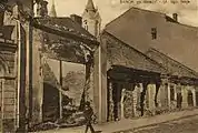 La ville de Sanok (Galicie) après les combats, 1915.