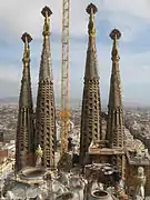 Tours de la façade de la Nativité de la Sagrada Família.