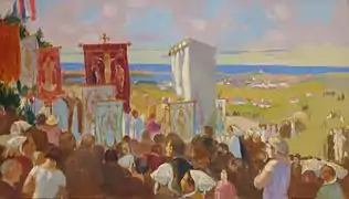 Maurice Denis : Le pardon de Notre-Dame de la Clarté [à Perros-Guirec] (1926, manoir de Kerazan, fondation Astor).