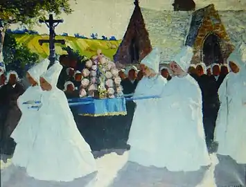La Procession de la Fête-Dieu à Landudec (vers 1902).