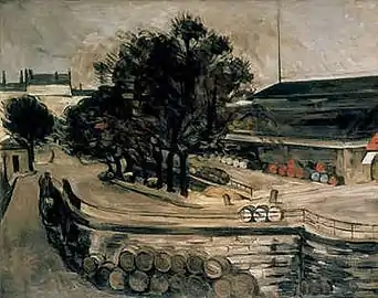 La halle aux vins, peinture de Paul Cézanne (1872).
