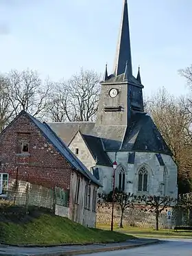 Église Saint-Martin d'AutremencourtClocher d'une église de France : INSEE 02039 - Autremencourt - Église Saint-Martin