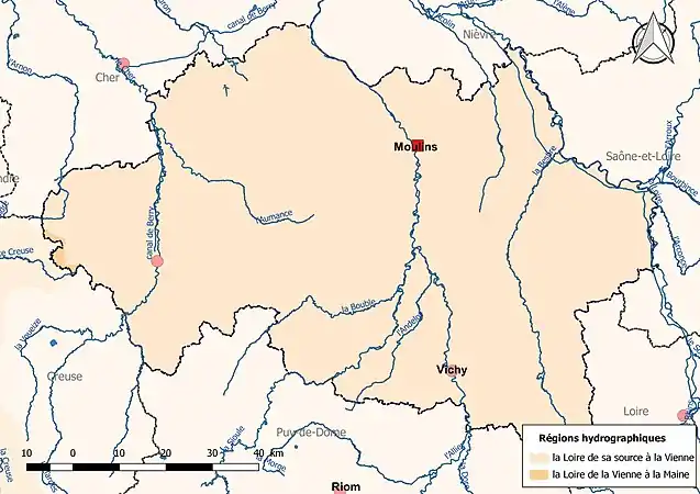 L'Allier est inclus dans une région hydrographique.