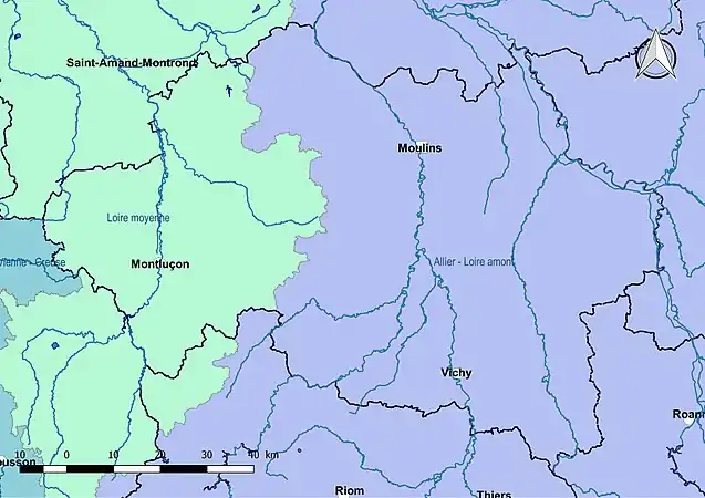 L'Allier est découpé en deux sous-bassins.