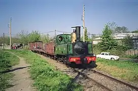 Un train sur l'ancienne ligne de Butry en 1990.