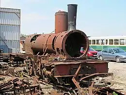 L'épave de la locomotive No. 47 garée au CFBS.