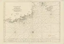 Carte particulière des côtes de Bretagne de l' Anse de Goulven à l'île d'Ouessant