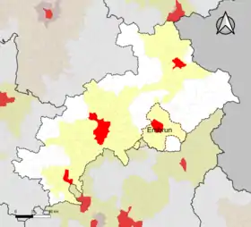 Localisation de l'aire d'attraction d'Embrun dans le département des Hautes-Alpes.