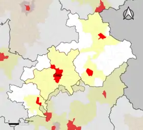 Localisation de l'aire d'attraction de Gap dans le département des Hautes-Alpes.