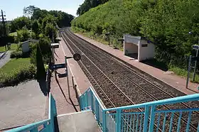 La voie ferrée et la gare de Ronchamp.