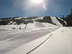 Depuis le TK de l'Aups, vue sur les pistes de l'Audibergue.