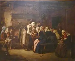 Jules Trayer : La marchande de crêpes à Quimperlé (1863, musée des beaux-arts de Quimper).