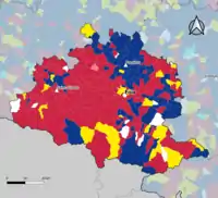 Candidat arrivé en tête au 1er tour par commune.  Emmanuel MacronMarine Le PenJean-Luc MélenchonDeux à égalité