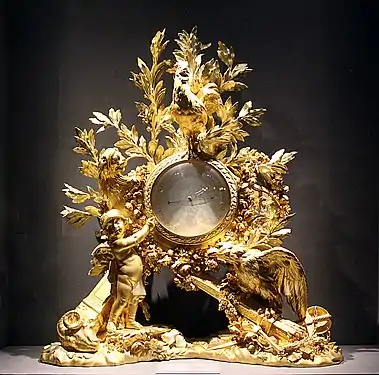 Baromètre du dauphin, futur Louis XVI, par Jean-Joseph Lemaire (sculpteur) et Jean-Baptiste Toré (ingénieur).