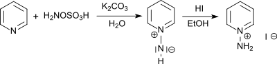 Synthèse de la 1-aminopyridine grâce à l'acide hydroxylamine-O-sulfonique.