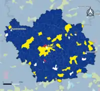 Candidat arrivé en tête au 1er tour par commune.  Emmanuel MacronMarine Le PenJean-Luc MélenchonÉric ZemmourDeux à égalité