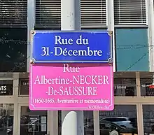 Plaque commémorative Albertine Necker de Saussure