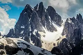 Cima Cadin Nord Est, Cima Cadin di San Lucano et Cima Eötvös.