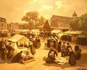 Henri Barnoin : Le marché aux étoffes du Faouët (Musée du Faouët).