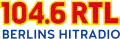 Logo de 104.6 RTL jusqu'au 26 juin 2023.