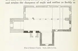 Plan de l'église paroissiale Sainte Sennara (en).