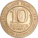 Revers du Dix francs Millénaire Capétien