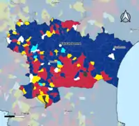 Candidat arrivé en tête au 1er tour par commune.  Emmanuel MacronMarine Le PenJean-Luc MélenchonÉric ZemmourValérie PécresseJean LasalleDeux à égalité