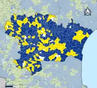 Candidat arrivé en tête au 2d tour par commune.  Emmanuel MacronMarine Le PenÉgalité