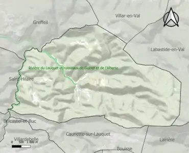 Carte de la ZNIEFF de type 1 sur la commune.