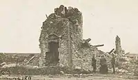 Ruine de l'église de Regniéville en octobre 1918.