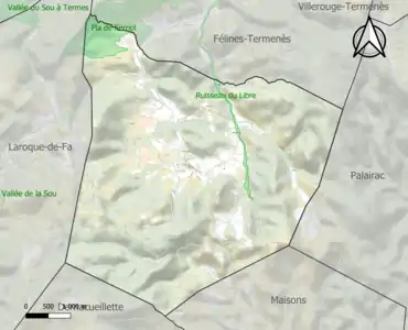 Carte des ZNIEFF de type 1 sur la commune.