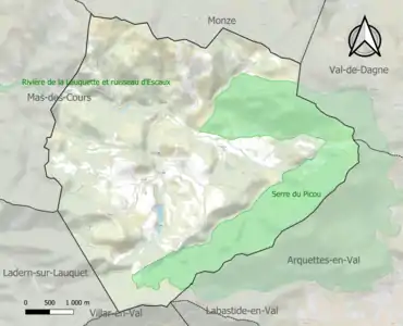 Carte de la ZNIEFF de type 1 sur la commune.