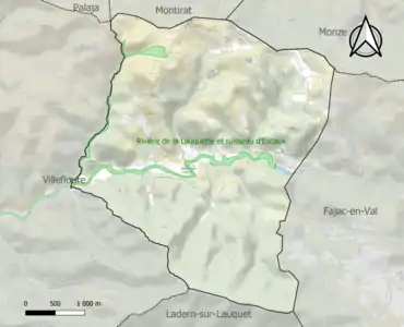 Carte de la ZNIEFF de type 1 sur la commune.