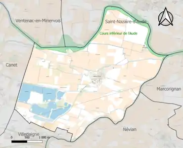 Carte de la ZNIEFF de type 1 sur la commune.