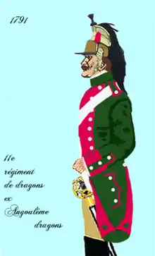 11e régiment de dragons à partir de 1791