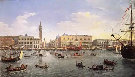 Vue de Venise depuis l'île St Georges (1697)Musée du Prado